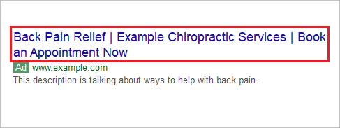 An example of what an expanded text ad headline looks like