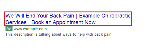 A really good example of a strongly-worded text ad headline
