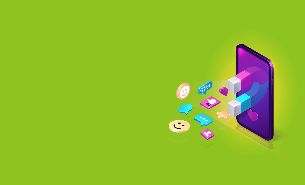 Social Media Marketing | Social Media Advertising | Icons Emerge from Phone