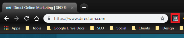 DOM DA score from Moz Direct Online Marketing blog