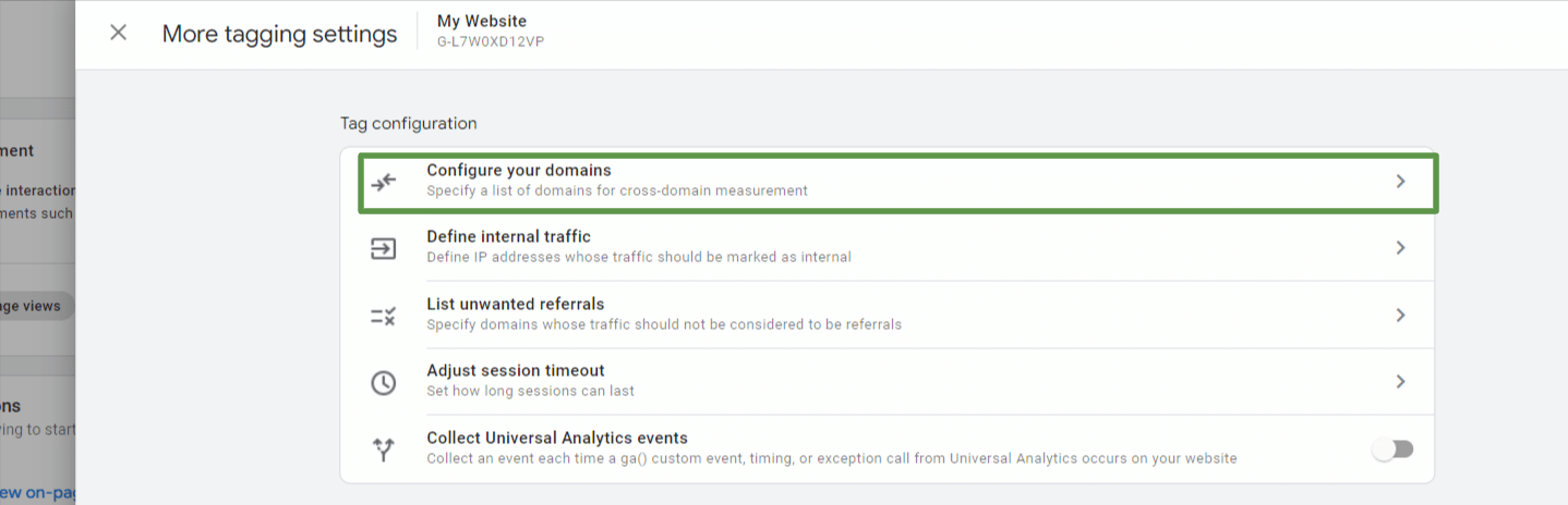 cross domain tracking ga4 configure domains