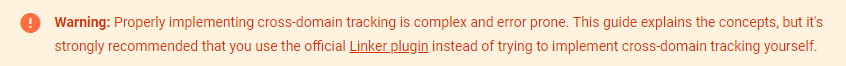 Google's cross-domain tracking warning Direct Online Marketing