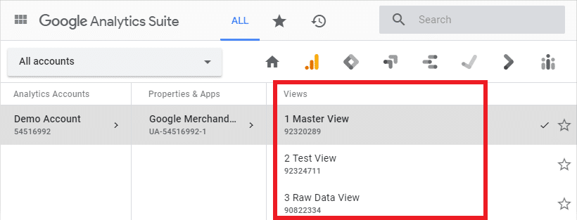 account view selection google analytics for subdomain tracking
